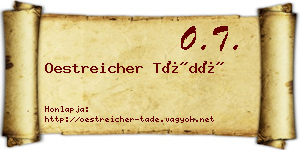 Oestreicher Tádé névjegykártya